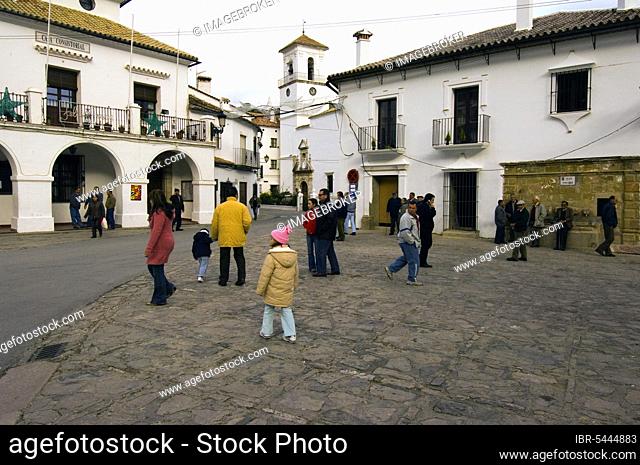 Plaza Espana, Grazalema, White Villages, Pueblos Blancos, Andalucia, Spain, Europe