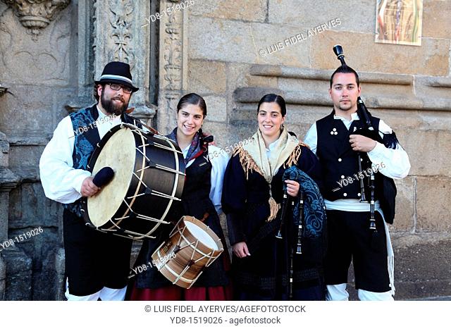 Band typical of Santiago de Compostela, Galixia, Spain
