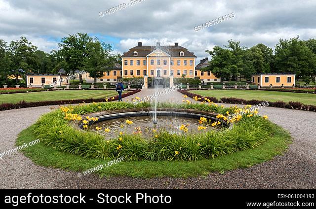 Lovstabruck, Osterlovsta - Sweden - 7 31 2019 Decorated park and surroundings of the mansion