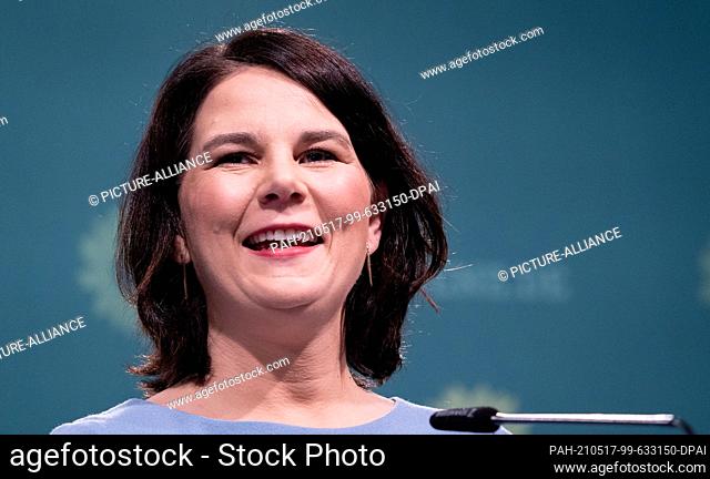 17 May 2021, Berlin: Annalena Baerbock, federal chairwoman of Bündnis 90/Die Grünen and candidate for chancellor, gives a press conference after the...