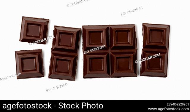 close up a chocolate bar isolated on white background with clipping path
