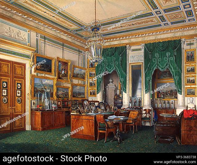 Hau Edward Petrovich - Interiors of the Winter Palace - the Study of Emperor Alexander II 3 - Russian School - 19th Century