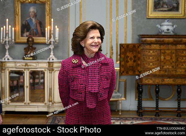 STOCKHOLM 20231220 Queen Silvia during a gift reception at Stockholm Palace on the occasion of the Queen's upcoming 80th birthday
