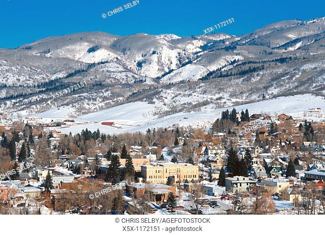 Winter view of Steamboat Springs, Colorado, USA