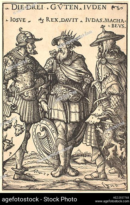 Joshua, David and Judas Maccabaeus, 1516. Creator: Hans Burgkmair, the Elder