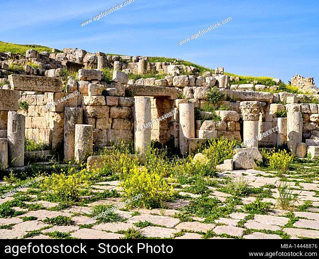 Roman excavations in Jerash, ancient Gerasa, Jordan
