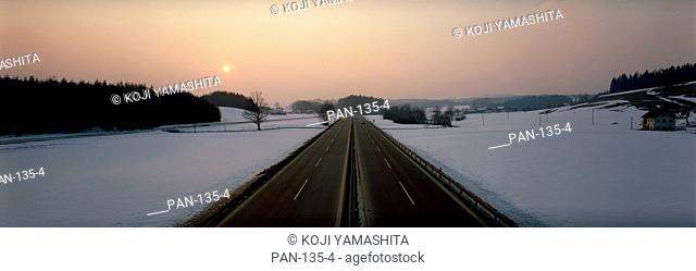 Highway in Winter, near Neukirchen, Germany