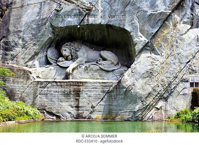Dying Lion of Lucerne, Gletschergarten, Lucerne, Switzerland