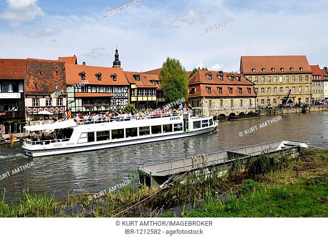 Little Venice on the Regnitz river, Bamberg, Upper Franconia, Bavaria, Germany, Europe