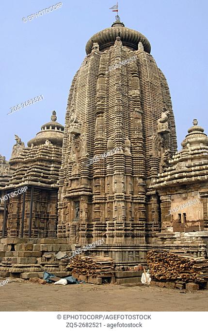 Bhubaneshwar Orissa, Ananda-Vasudeva Temple. Main Temple with Jagamohana, View from South-East
