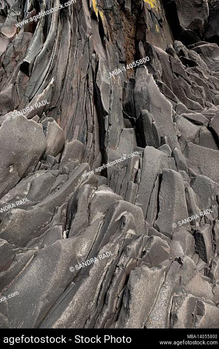 basalt formation on the coast at hellnar, snæfellsnes peninsula, iceland, west iceland