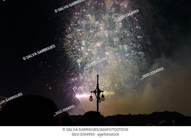 19 march 2019, Thousands of people attend the traditional wing of the Nit del Foc, a firework display that goes off on the night of March 18-19 in Valencia