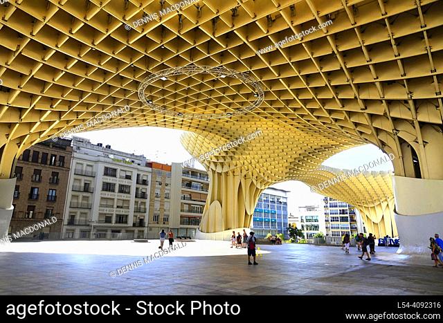 The Metropol Parasol walkway Seville Spain is the capital and largest city of the Spanish autonomous community of Andalusia and the province of Seville