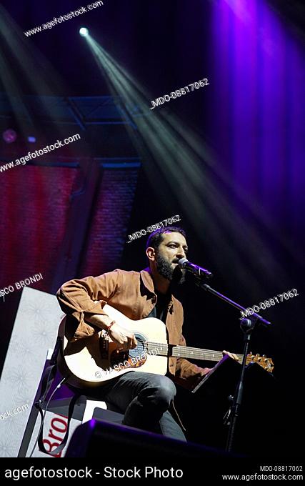 Italian singer-songwriter Vasco Brondi in concert at the Milan Triennale for the inauguration of the new season of Il tempo delle donne