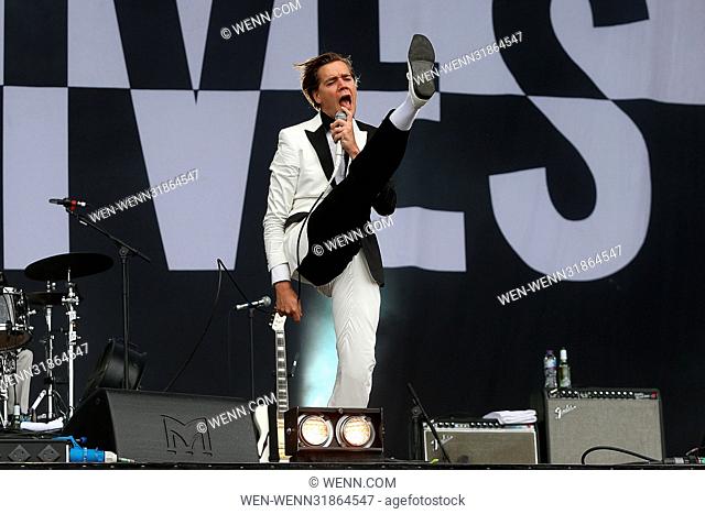 The Hives perform at BST Featuring: The Hives, Howlin' Pelle Almqvist Where: London, United Kingdom When: 01 Jul 2017 Credit: WENN.com