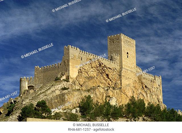 The castle at Almansa, Albacete, in Castile la Mancha Castilla La Mancha, Spain, Europe
