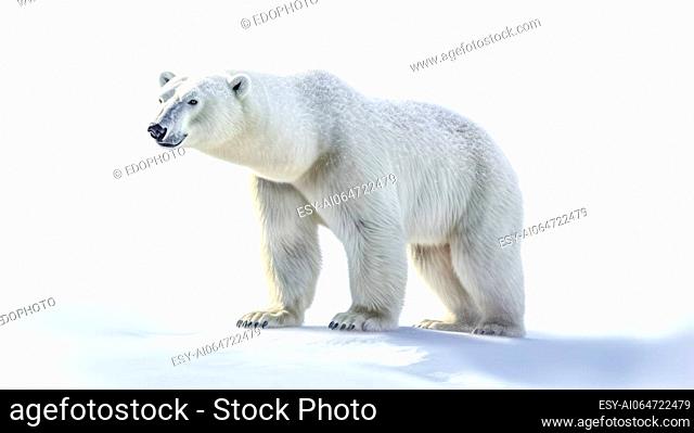 northern polar bear in the snow