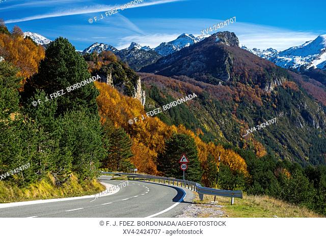 Larra Belagua road. Roncal Valley, Navarre Pyrenees, Spain