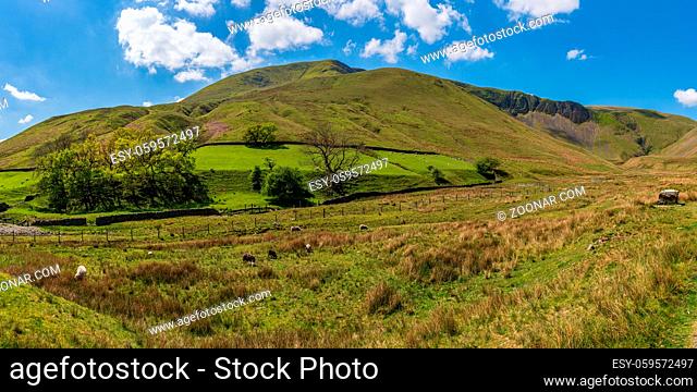 The Howgill Fells in the Yorkshire Dales near Low Haygarth, Cumbria, England, UK