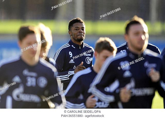 New acquisition of Bundesliga soccer club Schalke 04, Michael Bastos, takes part in a training session of Schalke 04 in Gelsenkirchen, Germany, 30 January 2013