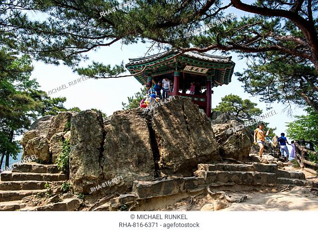 Goransa temple in the Buso Mountain Fortress in the Busosan Park, Buyeo, South Korea, Asia
