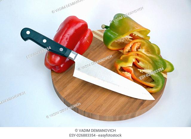 Knife cook universal on a chopping board