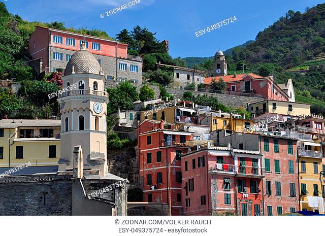 Kirche, s.margherita, Vernazza, Cinque Terre, Italien, ligurien, küste, ligurische küste, dorf, nationalpark, la spezia, riviera