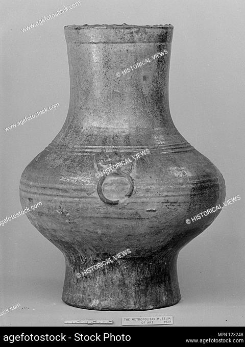 Vase. Period: Han dynasty (206 B.C.-A.D. 220); Culture: China; Medium: Pottery; Dimensions: H. 18 1/2 in. (47 cm); Classification: Ceramics