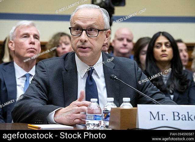 James Baker, former Deputy General Counsel, Twitter, offers his opening statement during a House Committee on Oversight and Accountability hearing €œProtecting...