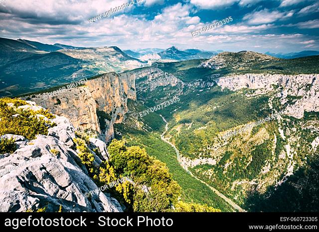 Beautiful landscape of the Gorges Du Verdon in south-eastern France. Provence-Alpes-Cote d'Azur