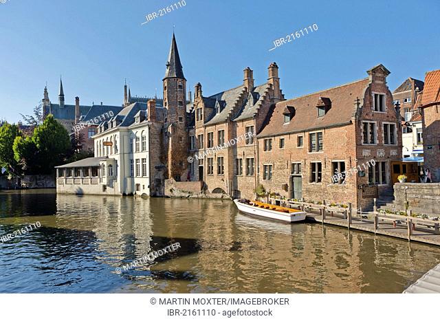 Historic Centre at Rozenhoedkaai, Quai of the Rosary, historic town centre of Bruges, UNESCO World Heritage Site, West Flanders, Flemish Region, Belgium, Europe