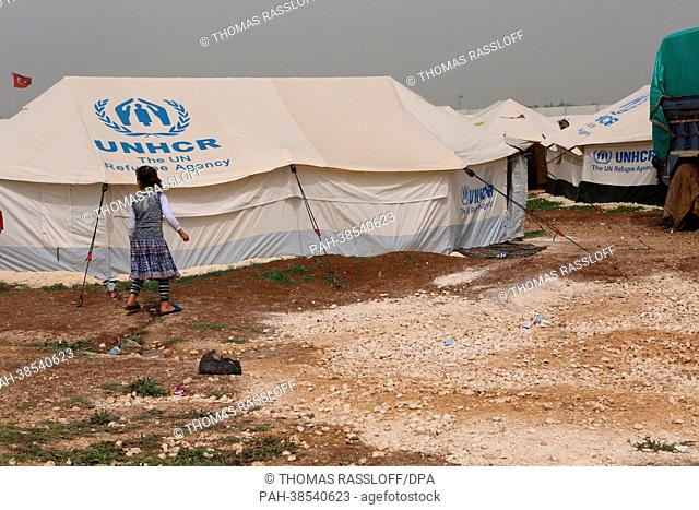 The Azaz refugee camp is pictured near the Bab Al-Salama border crossing between Turkey and Syria in Azaz,  Syria, 02 April 2013