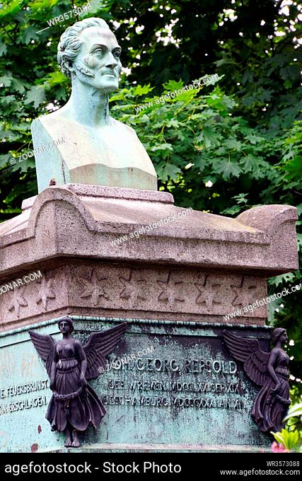 Johann Georg Repsold-Denkmal in den Grossen Wallanlagen, Hamburg, Deutschland