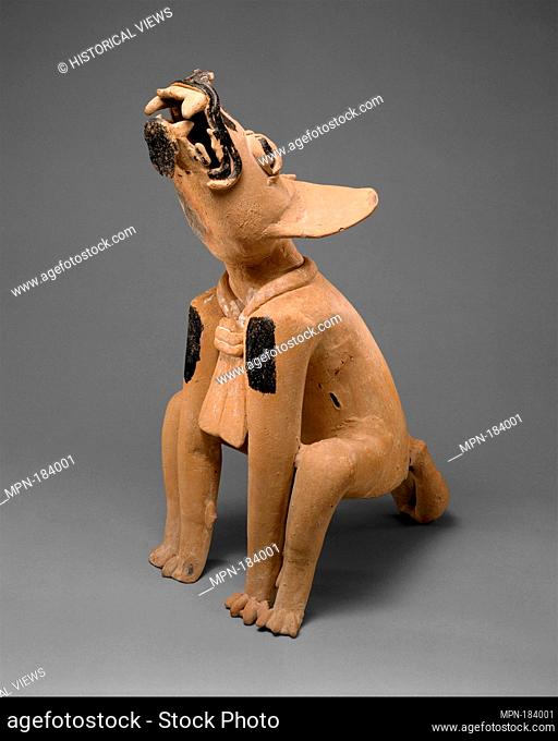 Howling Canine. Date: 5th-6th century; Geography: Mexico, Mesoamerica, Veracruz; Culture: Remojadas; Medium: Ceramic; Dimensions: H. 20 x W