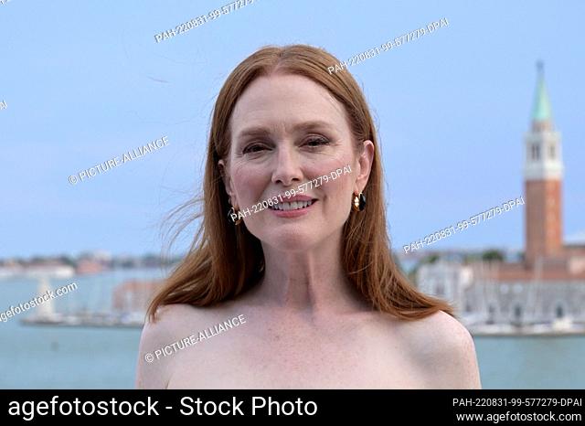30 August 2022, Italy, Venice: Julianne Moore, US-actress and president of the International Jury of the Competition at the 79th Venice International Film...