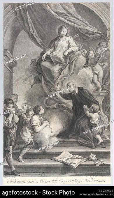 The Virgin appearing to San Filippo Neri, 1760-1819. Creators: Teodoro Viero, Francesco Maggiotto