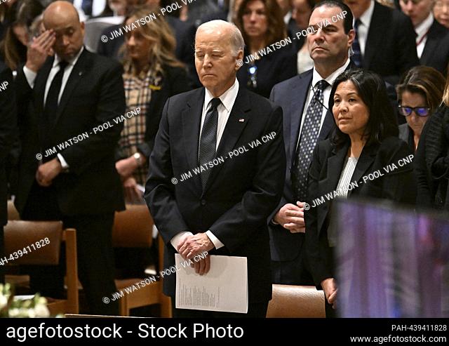 United States President Joe Biden attends the memorial service for former Associate Justice of the Supreme Court Sandra Day O'Connor at the National Cathedral...
