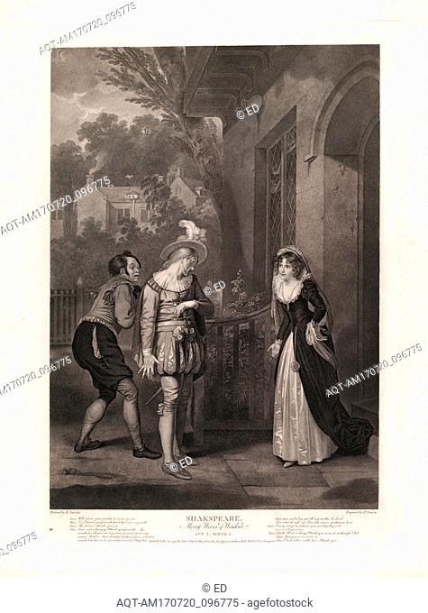 Drawings and Prints, Print, Anne Page, Slender and Shallow (Shakespeare, Merry Wives of Windsor, Act 1, Scene 1), Boydell'shakespeare Gallery, Artist, Publisher
