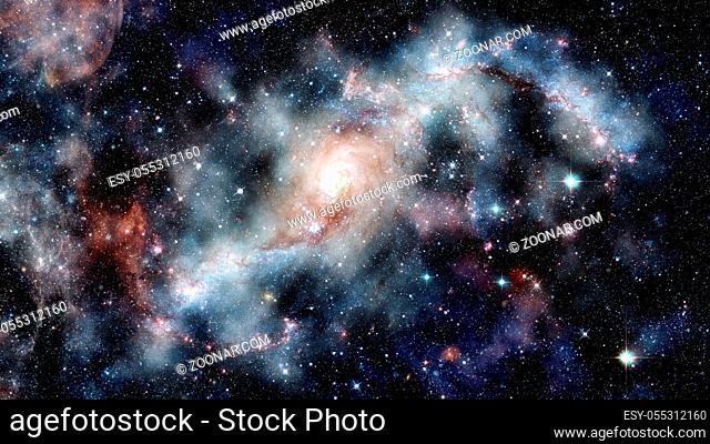 Spiral galaxy in space. Elements of this image furnished by NASA