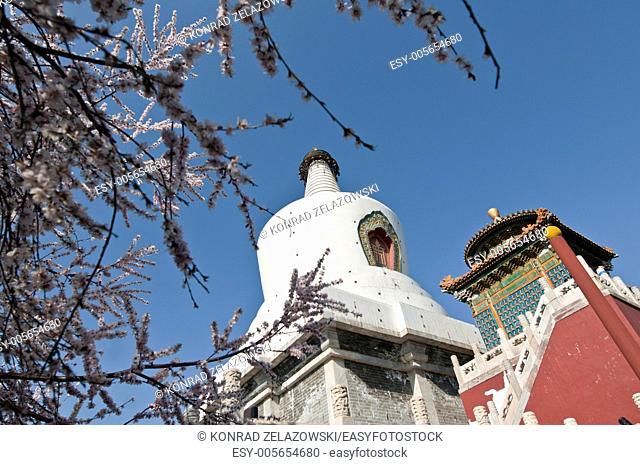 The Bai Ta (White Pagoda or White Dagoba) stupa in Beihai Park, Beijing, China