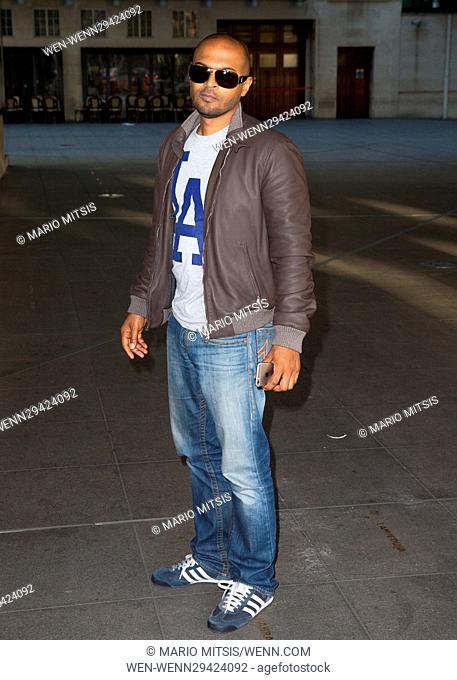 Noel Clarke arriving at the Radio 1 studio to appear as a guest on the Nick Grimshaw Breakfast Show Featuring: Noel Clarke Where: London