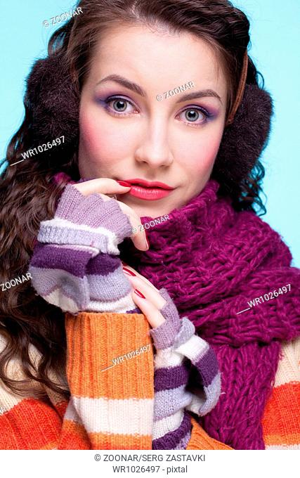 Woman in winter dress