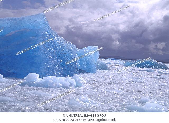 Chile, Laguna San Rafael. Icebergs Among Floating Ice