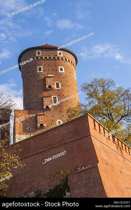A tower at the Wawel Castle (UNESCO World Heritage Site) in Krakow, Poland