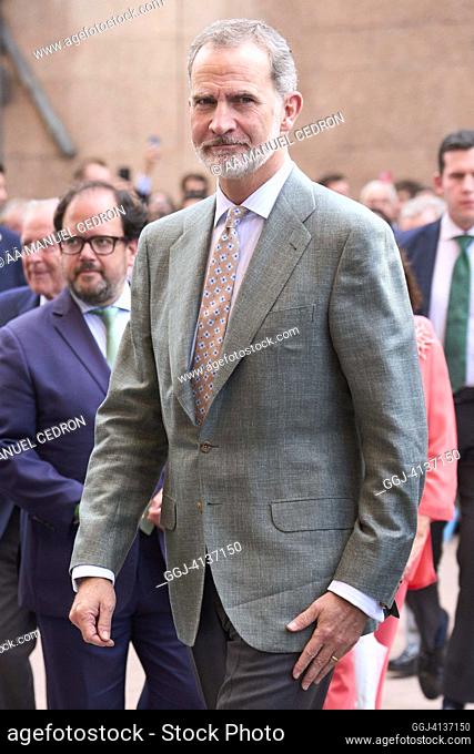 King Felipe VI of Spain attends 'Corrida de la Prensa' Bullfight at Las Ventas Bullring on June 4, 2023 in Madrid, Spain