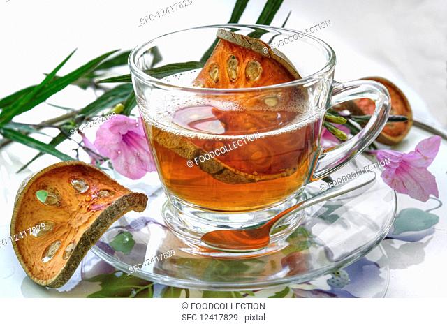 Tea with dried Bael fruit from Thailand