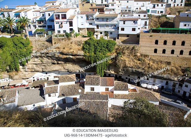 Cave dwellings and whitewashed houses Setenil de las Bodegas, Cadiz province, Spain