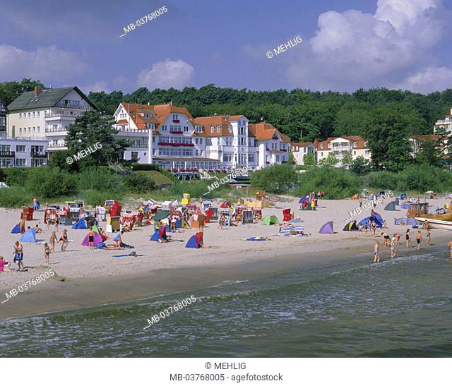 Germany, Mecklenburg-Western Pomerania,  Island Usedom, Bansin, beach opinion,  Swimmers Europe, Central Europe, Ostvorpommern, place, place, Baltic sea bath