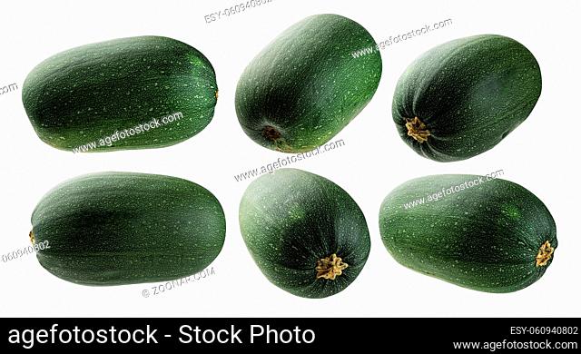 A set of zucchini. Isolated on a white background