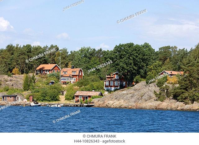 Archipelago, Baltic sea, Blue, Color, Colour, Daytime, Europe, Exterior, House, Houses, Island, Islands, Navigation, O